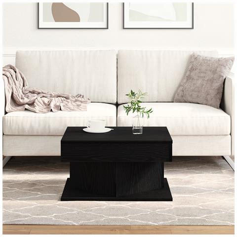 Tavolino da caffè  Nero Rovere 57x57x30 cm in legno ingegnerizzato - Foto 2