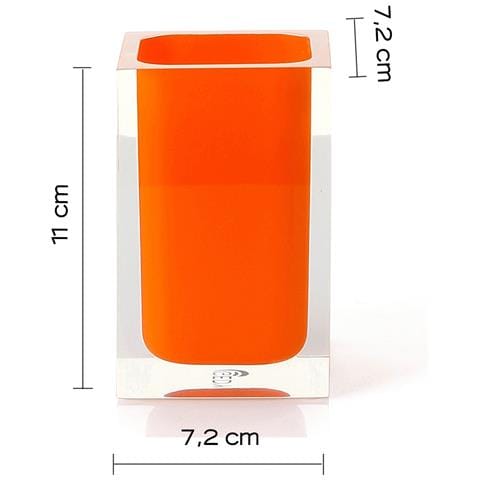 Portaspazzolini D'appoggio In Resina Ra98 Serie Rainbow Arancio - Foto 2