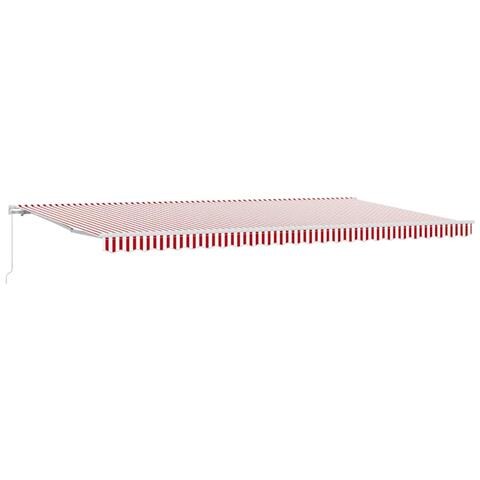 Tenda Retrattile Rigato Rosso e Bianco 600 × 300 cm - Foto 1