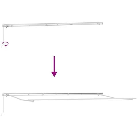 Tenda Retrattile Rigato Rosso e Bianco 600 × 300 cm - Foto 9