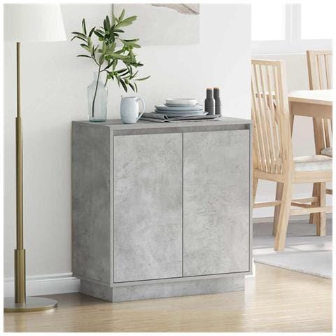Credenza Grigio cemento 71 x 34.5 x 75 cm Legno multistrato - Foto 2