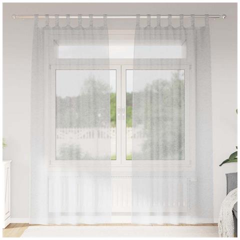 Tende con tende 2 pcs Grigio chiaro Poliestere - Foto 2