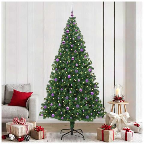 Albero di Natale artificiale con 300 LED Verde 240 cm - Foto 2