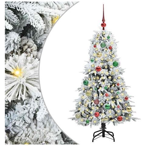 Albero di Natale Artificiale con Rami Pieghevoli Bianco 150 cm - Foto 1