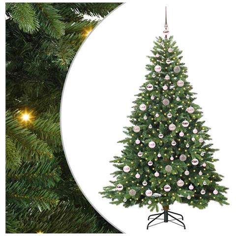 Albero di Natale artificiale con 300 LED Verde 180 cm PE e PVC - Foto 1