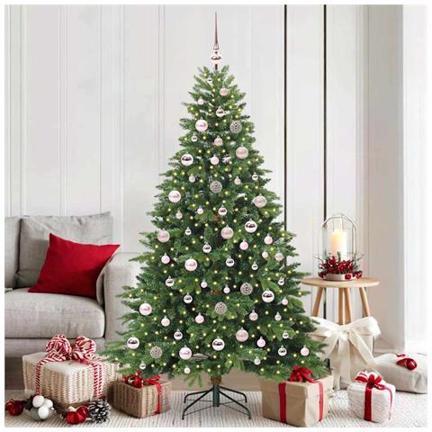 Albero di Natale artificiale con 300 LED Verde 180 cm PE e PVC - Foto 2