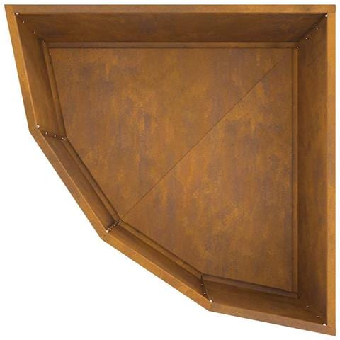 Vaso d'angolo Ruggine 60 x 60 x 35 cm acciaio corten - Foto 9