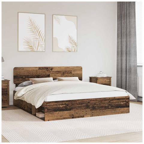 Struttura del letto Legno vecchio 200 x 200 cm Pino massello - Foto 2