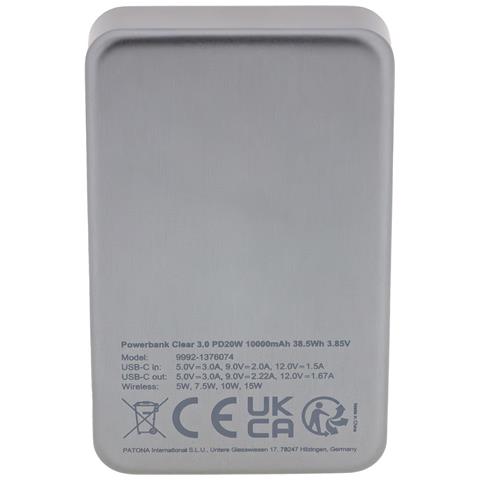 9992 batteria portatile Polimeri di litio (LiPo) 10000 mAh Nero - Foto 2
