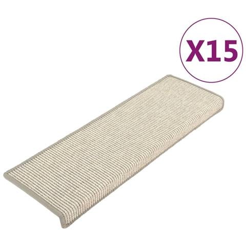 Tappetini per scale 15 pz 65x21x4 cm argento bordo rettangolare - Foto 1