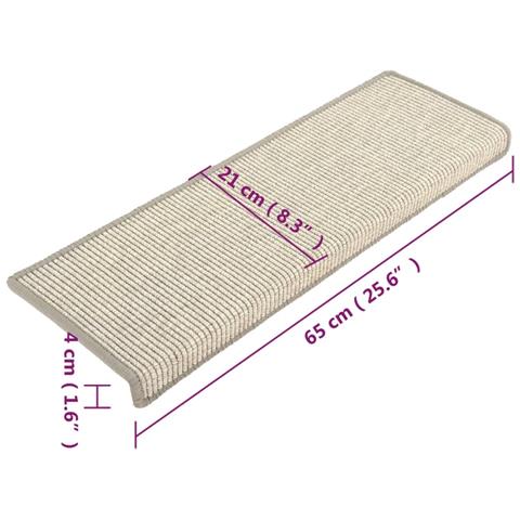 Tappetini per scale 15 pz 65x21x4 cm argento bordo rettangolare - Foto 8