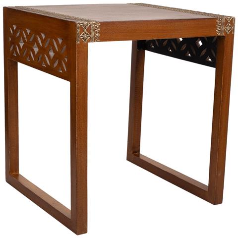 Tavolo In Legno E Metallo Marrone 42x40x48 H - Foto 1