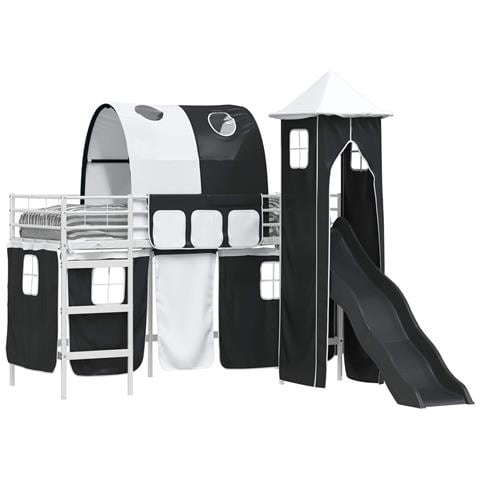 Struttura del letto loft per bambini Bianco e Nero 90 x 190 cm - Foto 1