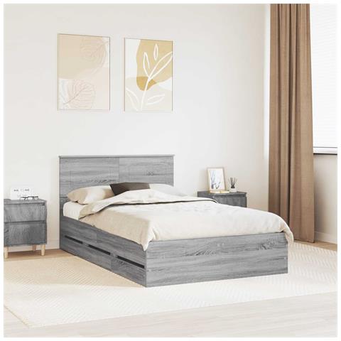 Struttura del letto con cassetto Grigio Sonoma 120 x 200 cm - Foto 2