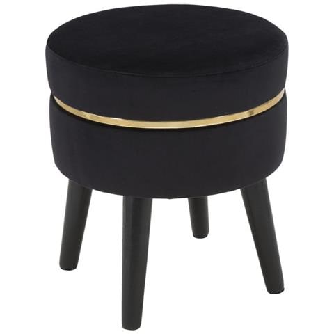 Sgabello Basso Vkh460-nero-legno-35x35x40,5 Cm - Foto 1