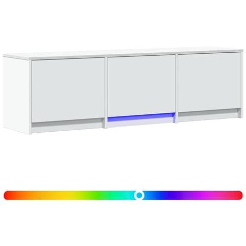 Mobile TV con LED Bianco 140 x 34 x 40 cm Legno ingegnerizzato - Foto 1