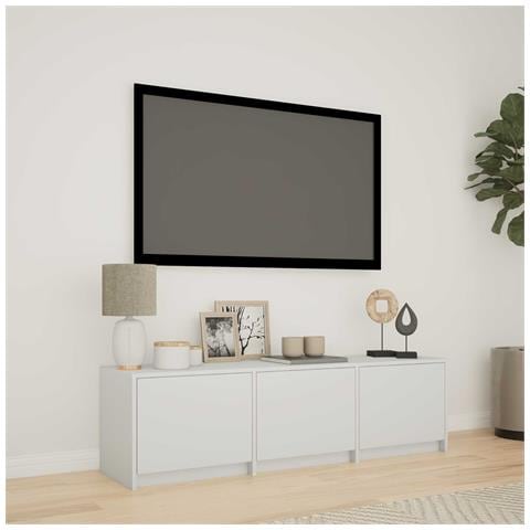 Mobile TV con LED Bianco 140 x 34 x 40 cm Legno ingegnerizzato - Foto 2
