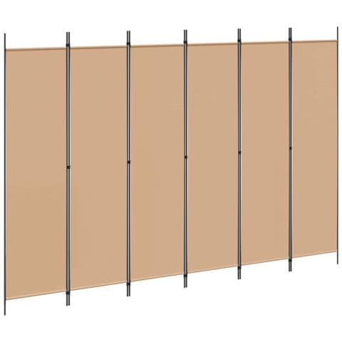 Divisore per Stanza a 6 Pannelli Beige 300 x 200 cm Tessuto - Foto 1