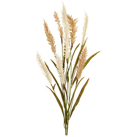 Erba Decorativa Artificiale Beige /sabbia 2 Steli 130 Cm - Foto 2