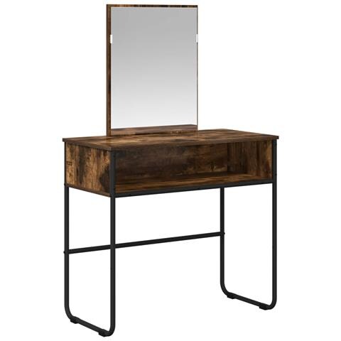Tavolo da Trucco con lo scaffale Rovere Fumo 81 x 40 x 131 cm - Foto 1