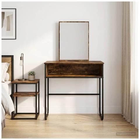 Tavolo da Trucco con lo scaffale Rovere Fumo 81 x 40 x 131 cm - Foto 2