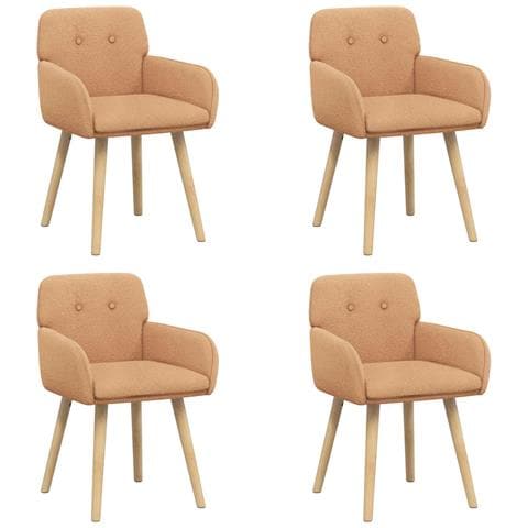 Sedie da pranzo 4 pcs Bouclé Beige 59 x 57 x 85 cm - Foto 1