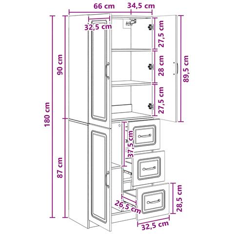 Set di armadi 2 pcs Rovere Artigianale Legno ingegnerizzato - Foto 9