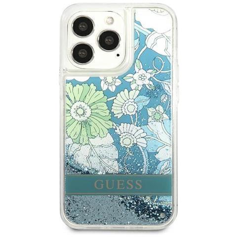 Guess Guhcp13xlflsn Iphone 13 Pro Max 6,7, Custodia Verde /verde Flower Liquid Glitter - Foto 7