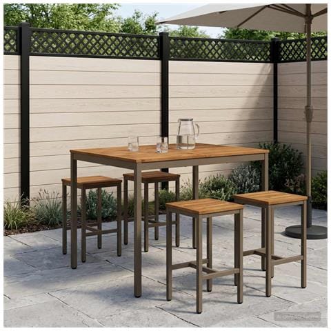 Tavolo Bar da Giardino Naturale e Caffè 110 x 108,5 x 105 cm - Foto 2