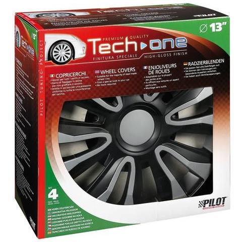 Copricerchi Auto Universali 13 Pollici Tech-one Avalone Silver Black 31620 - Foto 2