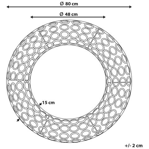 Specchio Da Muro In Color Oro Ø80 Cm Bourdon - Foto 16