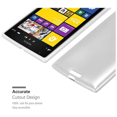 Custodia Compatibile Con Nokia Lumia 1520 In Argento Metallico - Coperchio Protettivo In Silicone Tpu Flessibile - Foto 8