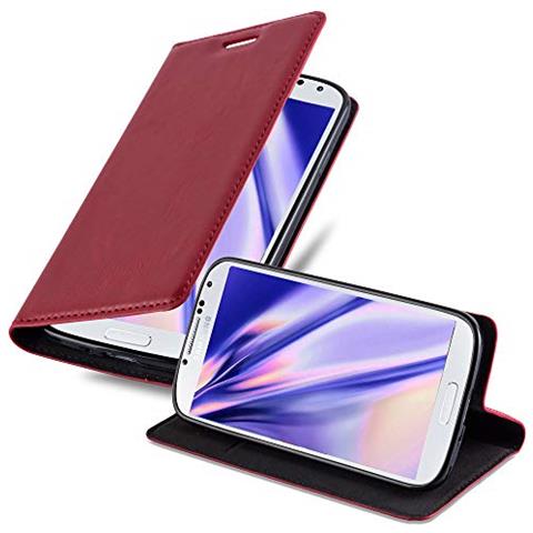 Custodia Compatibile Con Samsung Galaxy S4 Mini In Rosso Mela - Coperchio Protettiva Con Chiusura Magnetica, Funzione Stand E Tasca Per Le Carte - Foto 1