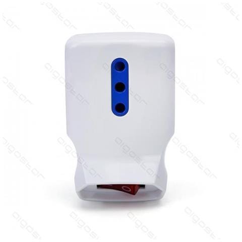 Adattatore Triplo Con Spina 16a 250v 3 Prese P1711 Bianco Con Interruttore Max 1500w Protezione Bambini - Foto 2