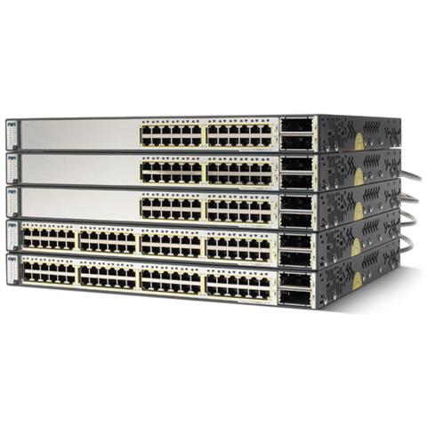 Switch Layer 3 Cisco Catalyst 3750E-24TD-S 24 Porte - 24 x RJ-45 - Porta Stack - 2 x Slot espansione - 10/100/1000Base-T - Desktop, Parato montabile - Foto 2