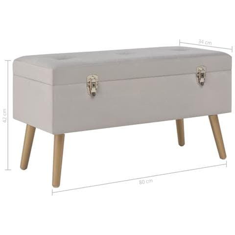 Panca Con Vano Portaoggetti 80 Cm Grigio In Velluto - Foto 2