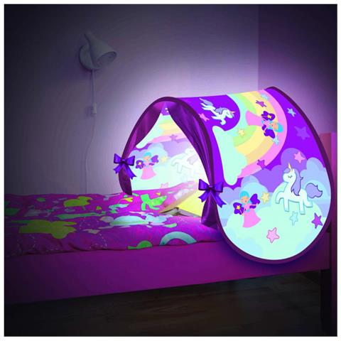 Tenda Sleep Fun - - Tenda Da Letto Per Bambini - Modello Fiabesco Rosa - Accessorio Per La Cameretta Dei Bambini - Lampada Integrata - Borsa Per Riporre Gli Oggetti - Foto 1