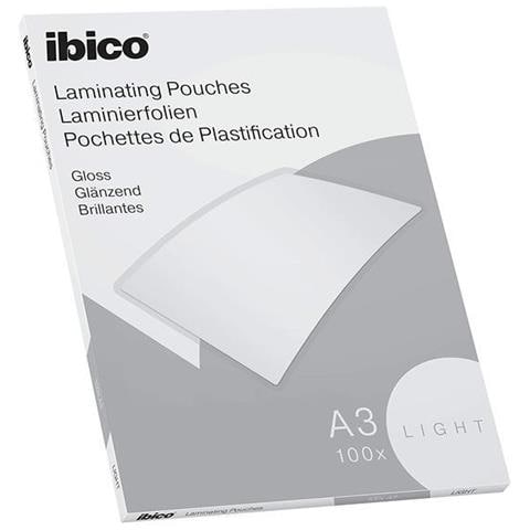 Basics Confezione da 100 Buste per Plastificazione a Caldo, Leggere, con Finitura Lucida, in Formato A3, 303 mm x 426 mm x 1 mm, Trasparente - Foto 1