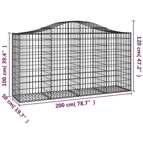 Cesto Gabbione Ad Arco 200x50x100/120 Cm Ferro Zincato - Foto 4