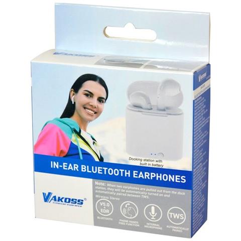 Auricolari In Ear Bluetooth Vakoss Sk-832bw Bianco Multicolore - Foto 2