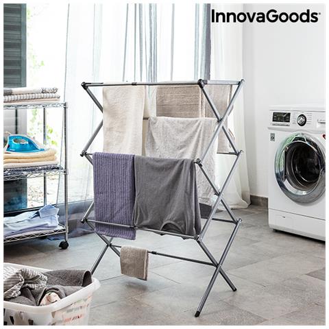 Stendibiancheria In Metallo Pieghevole Ed Estensibile A 3 Altezze Cloxy Innovagoods (11 Sbarre) - Foto 1