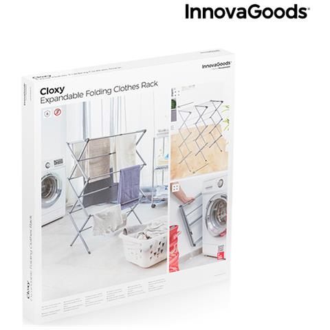 Stendibiancheria In Metallo Pieghevole Ed Estensibile A 3 Altezze Cloxy Innovagoods (11 Sbarre) - Foto 2
