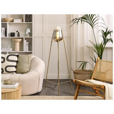 Lampada Da Pavimento Mena Metallo Oro - Foto 1