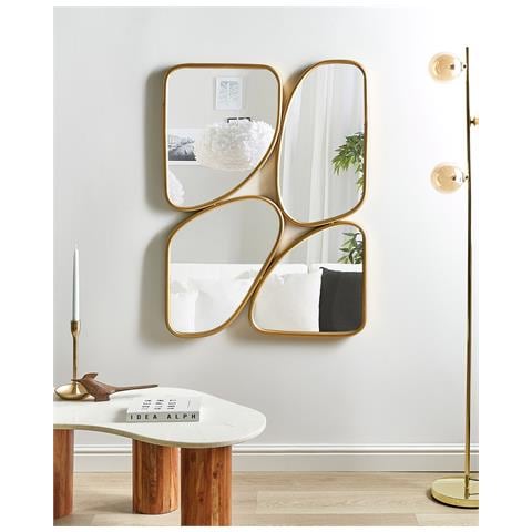 Specchio Diancey 70 Cm 100 Cm Metallo Oro - Foto 1