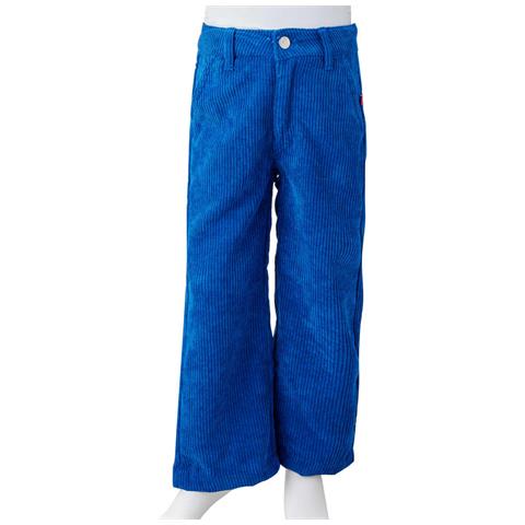Pantaloni Per Bambini In Velluto A Coste Blu Cobalto 104 - Foto 8