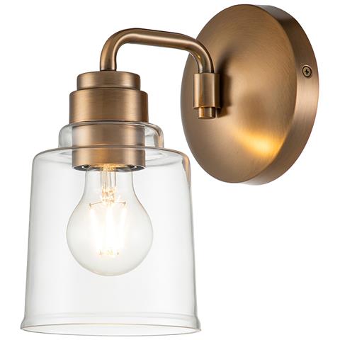 Applique Contemporanea Aivian Acciaio Ottone Anticato 1 Luce E27 - Foto 1