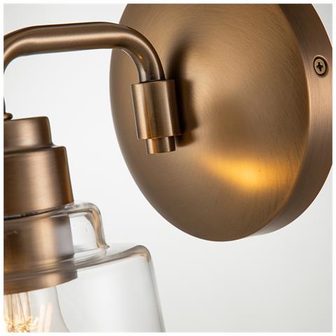 Applique Contemporanea Aivian Acciaio Ottone Anticato 1 Luce E27 - Foto 5