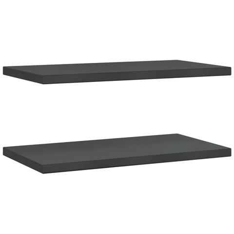 Mensole a Muro 2 pz 75x40x3 cm Nero in Acciaio Inossidabile - Foto 2
