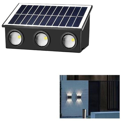Applique Lampada 6 Led Muro Parete Solare Ip65 Bianco Freddo Giardino Te-b0574 - Foto 1