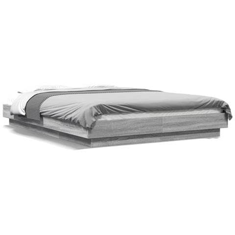 Giroletto Luci Led Grigio Sonoma 140x200 Cm Legno Multistrato - Foto 2